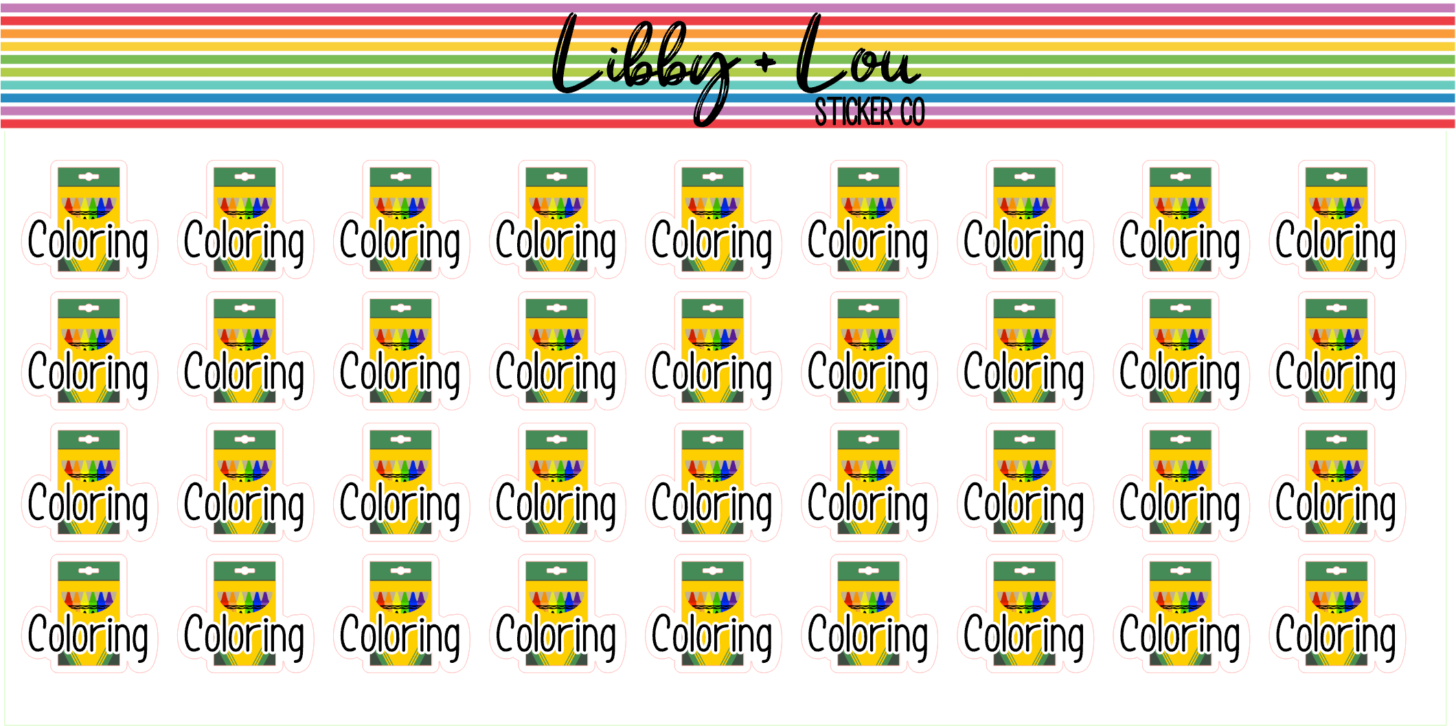 Coloring Planner Stickers | Libby and Lou Sticker Co