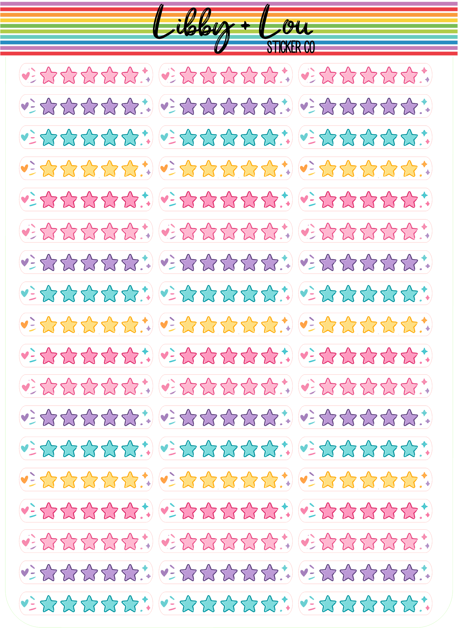 5 Star Rating Planner Stickers | Review Tracker Stickers | Colorful Star Planner Stickers | Functional Rating Stickers for Planners