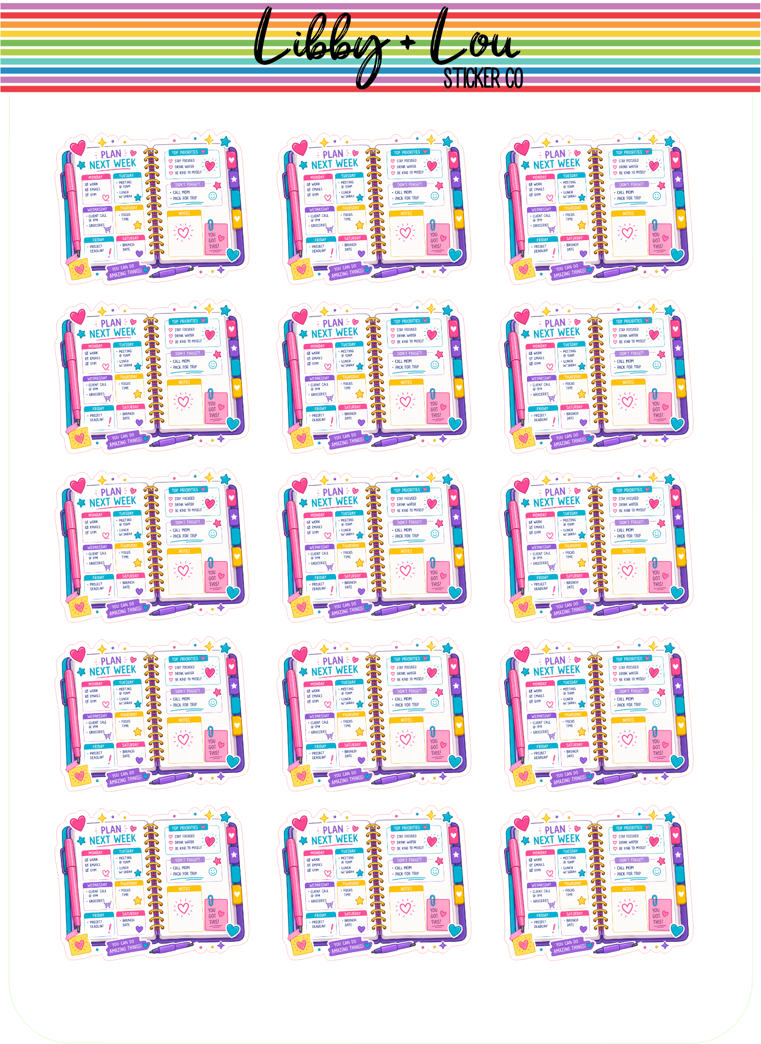 Plan Next Week Planner Stickers | Weekly Planning Stickers | Functional Planner Stickers | Productivity Stickers for Planners & Journals