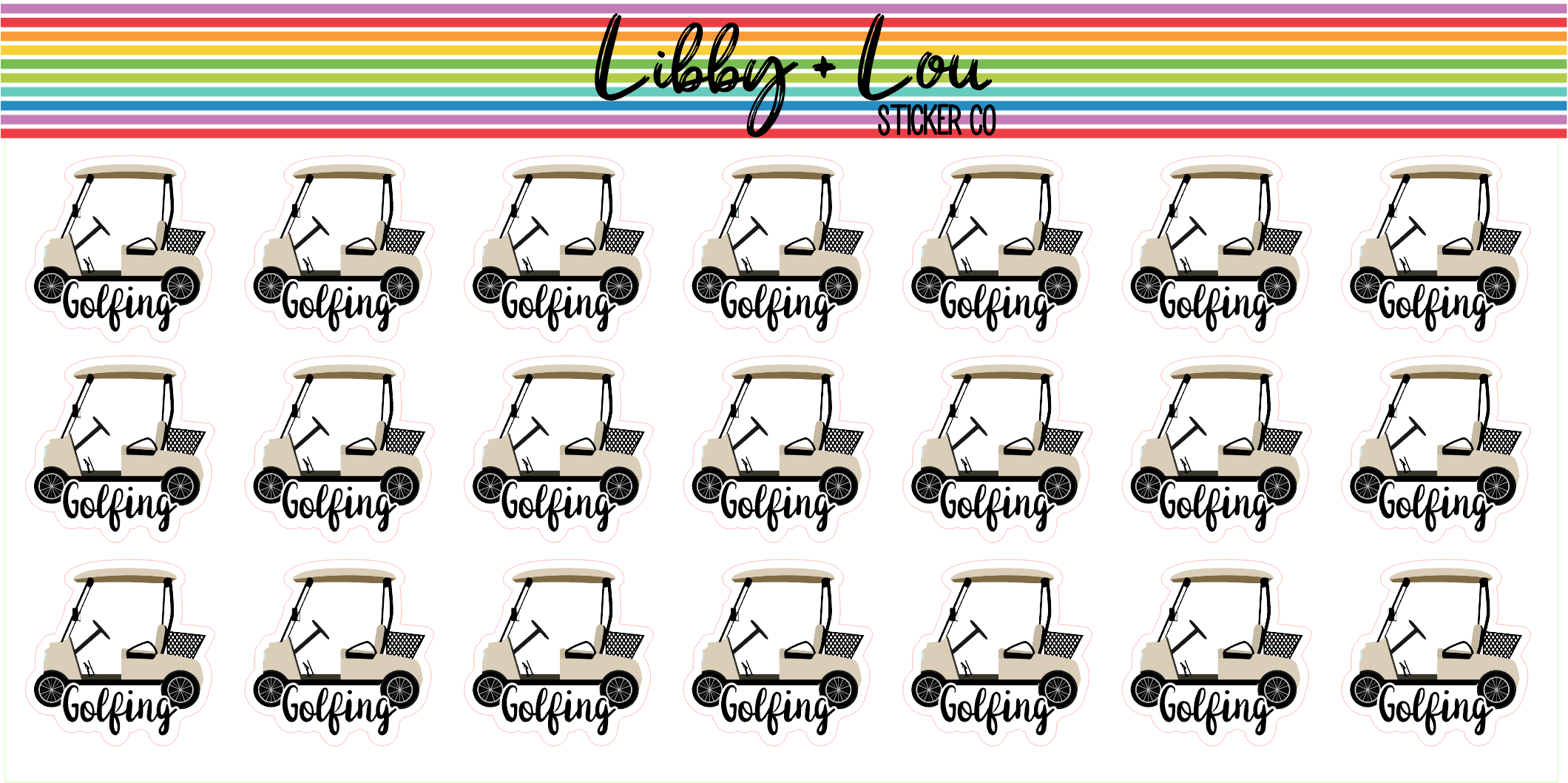 Golfing Planner Stickers | Libby and Lou Sticker Co