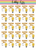 Electric Bill Planner Stickers | Utility Bill Payment Stickers | Monthly Budget Planner Stickers | Functional Finance Planner Stickers