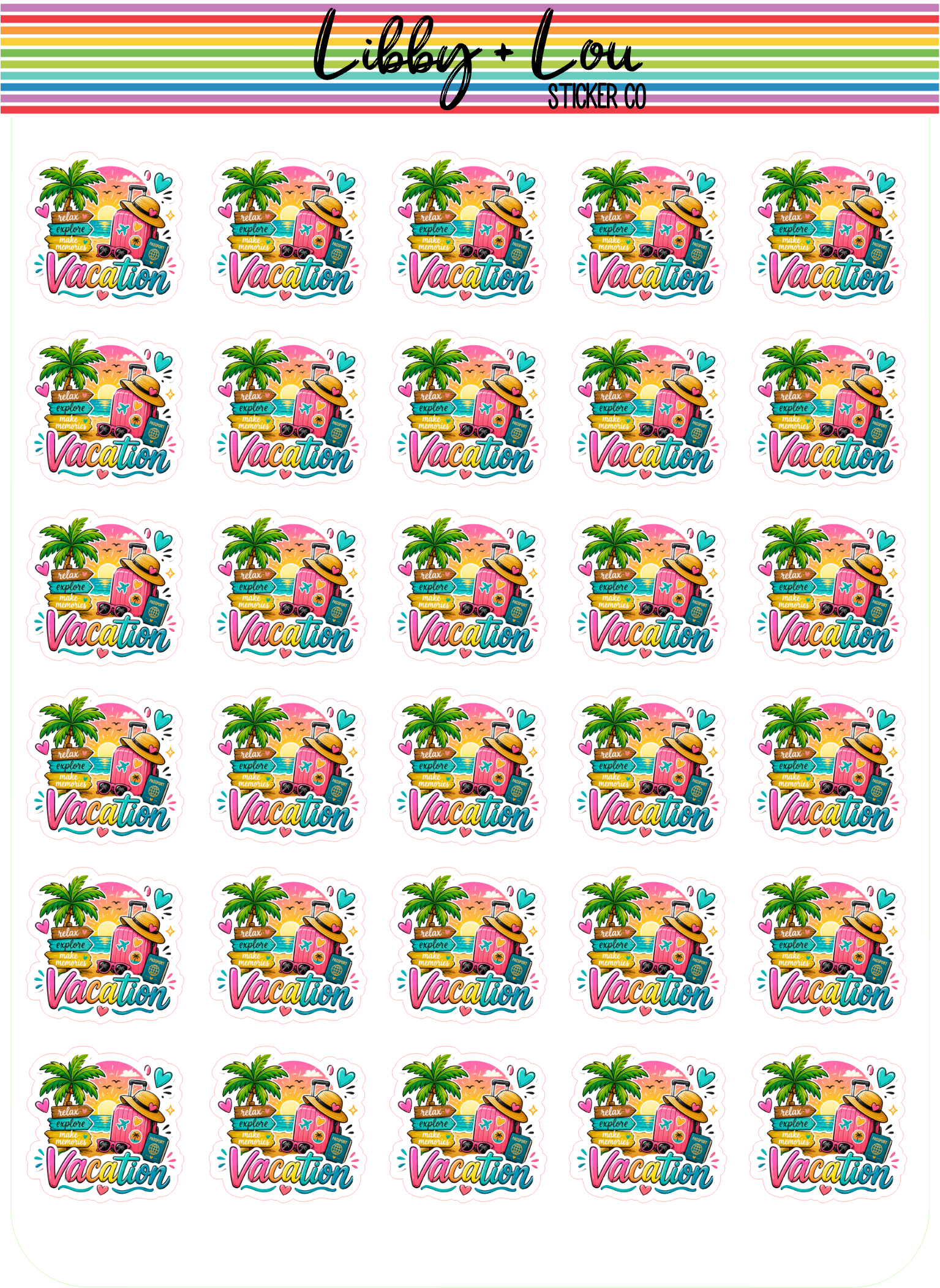 Vacation Planner Stickers | Travel Planner Stickers | Cute Getaway Stickers | Fun Travel Stickers for Planners & Journals