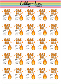 Gas Bill Planner Stickers | Utility Bill Payment Stickers | Monthly Budget Planner Stickers | Functional Finance Planner Stickers