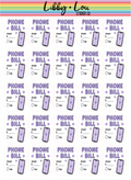 Phone Bill Planner Stickers | Bill Payment Planner Stickers | Monthly Budget Stickers | Functional Finance Planner Stickers