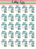 Mortgage & Rent Payment Planner Stickers | Bill Pay Planner Stickers | Monthly Budget Stickers | Functional Finance Planner Stickers