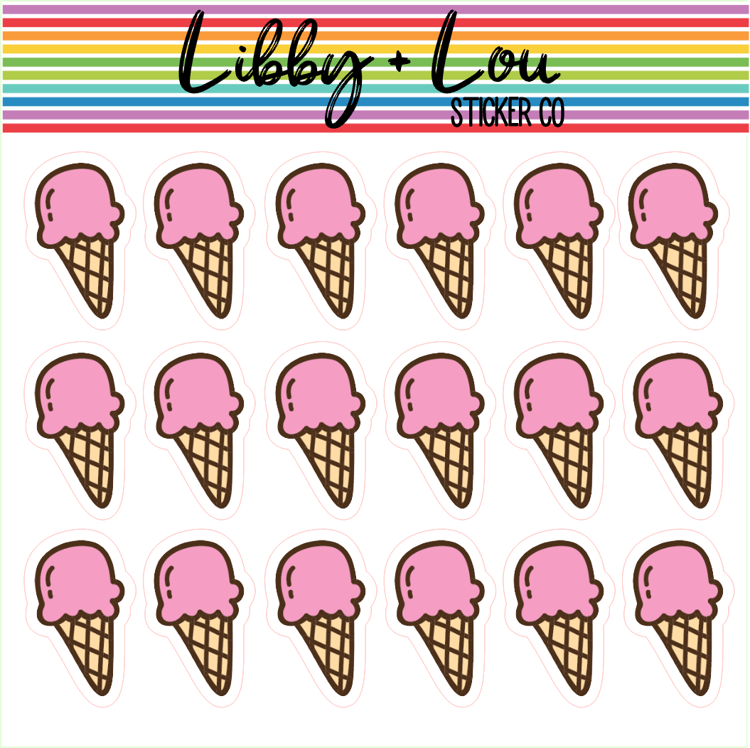 Ice Cream Cone Planner Sticker | Libby and Lou Sticker Co