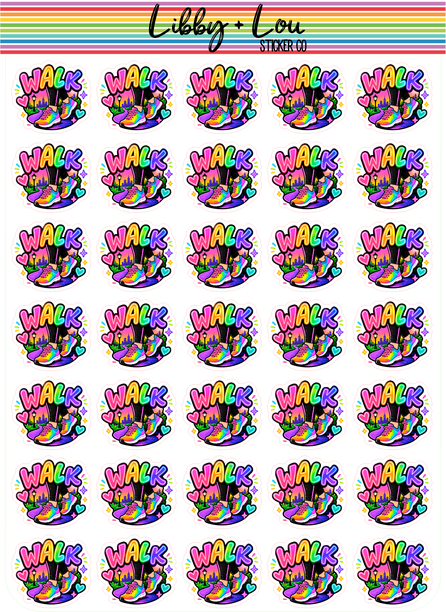 Walking Exercising Planner Sticker | Libby and Lou Sticker CO