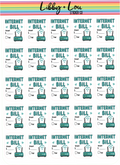 Internet Bill Due Planner Stickers | Utility Bill Payment Stickers | Monthly Budget Planner Stickers | Functional Finance Stickers