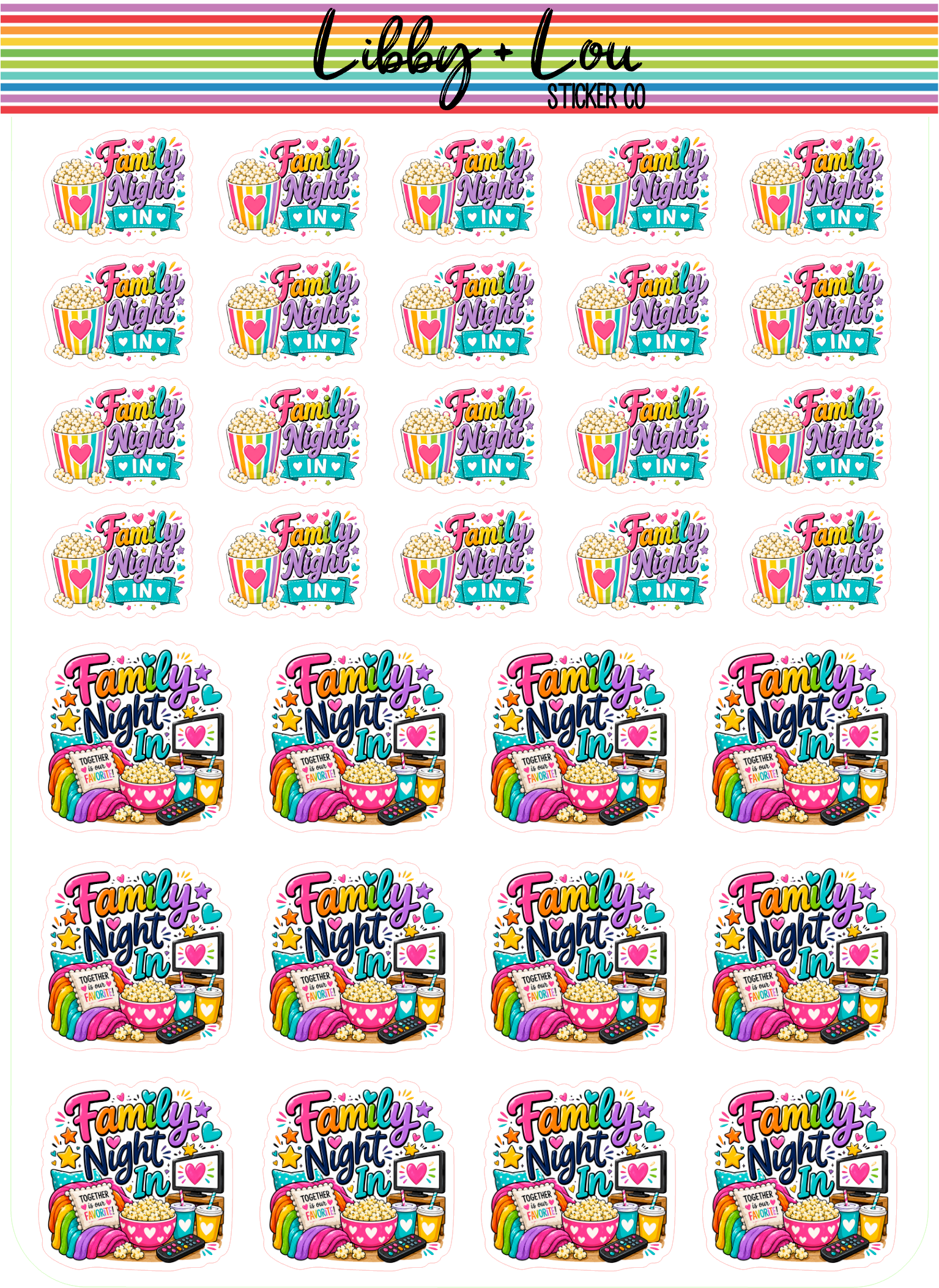 Family Night In Planner Stickers | Family Time Reminder Stickers