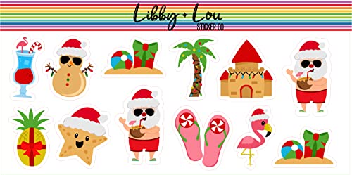 Beach Tropical Christmas Planner Sticker | Libby and Lou Sticker Co