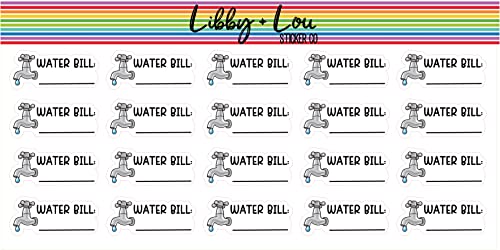 Water Bill Planner Stickers | Libby and Lou Sticker Co