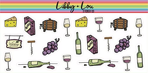 Wine and Cheese Planner Stickers | Libby and Lou Sticker Co