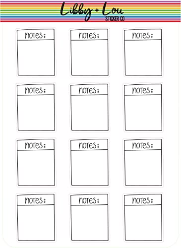 Notes Doodle Planner Sticker | Libby and Lou Sticker Co