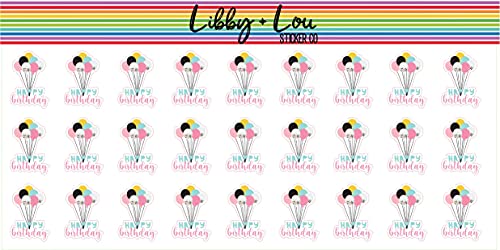 Happy Birthday Balloons Planner Sticker | Libby and Lou Sticker Co