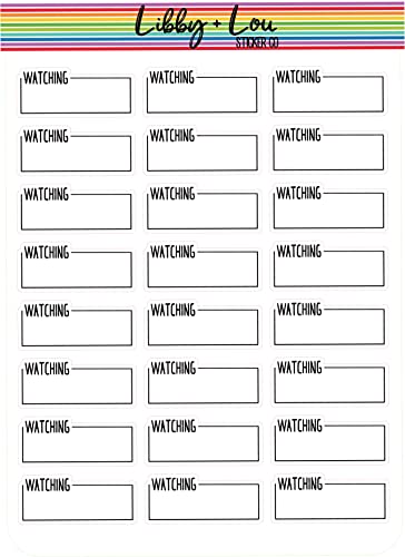 Watching Tv Box Planner Sticker | Libby and Lou Sticker Co