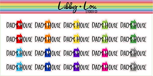 Dads House Planner Sticker | Custody Agreement | Libby and Lou Sticker Co