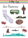 San Fransisco Travel Planner Stickers | Libby and Lou Sticker Co