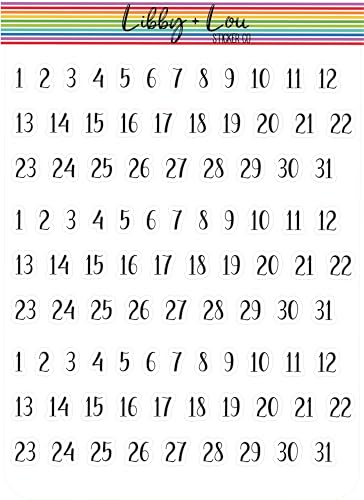 Numbers Planner Sticker | Libby and Lou Sticker Co