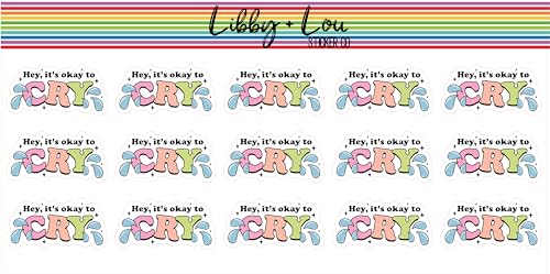 It''s Okay to Cry Planner Stickers | Mental Health | Libby and Lou Sticker Co
