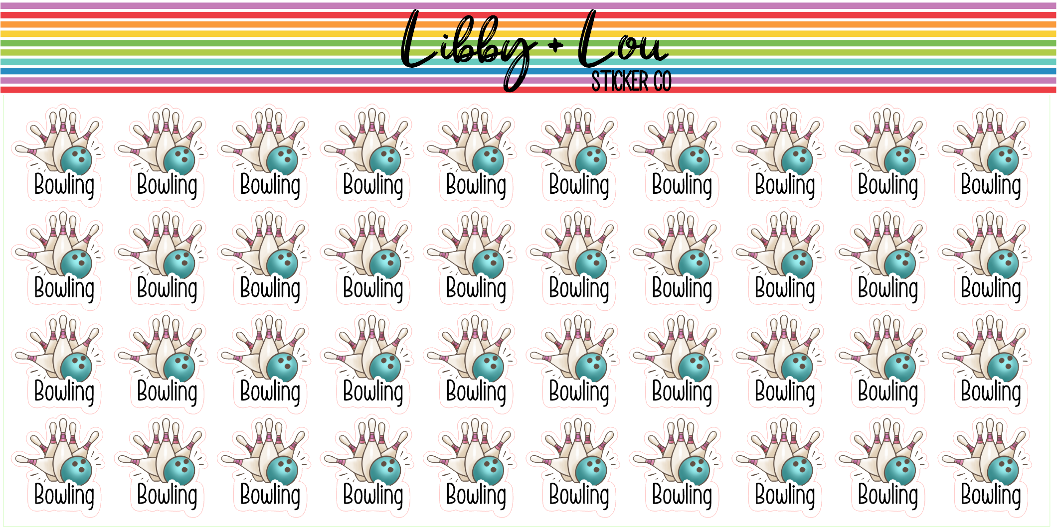 Bowling Planner Sticker | Libby and Lou Sticker Co