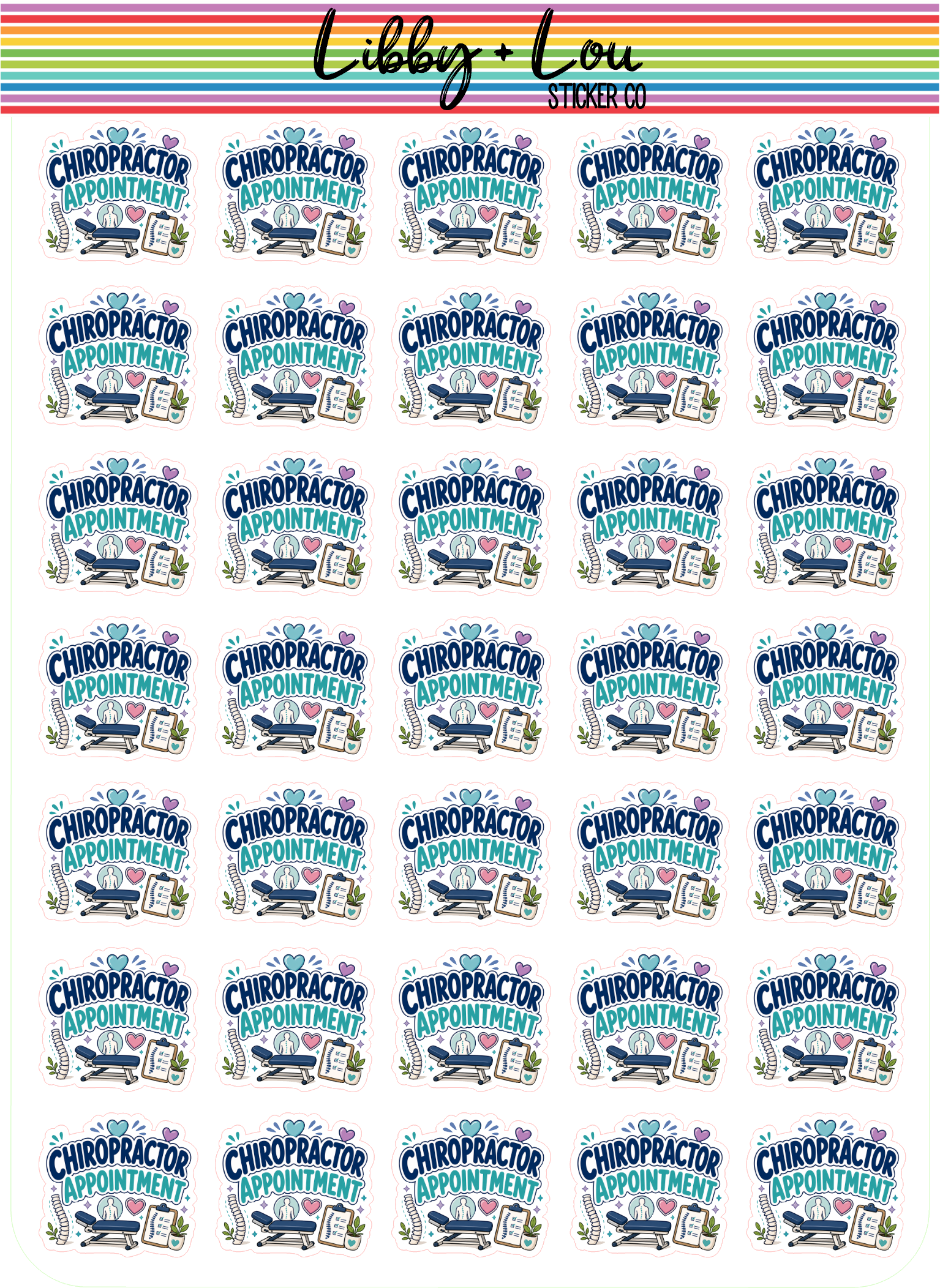 Chiropractor Appointment Planner Stickers | Wellness Reminder Stickers