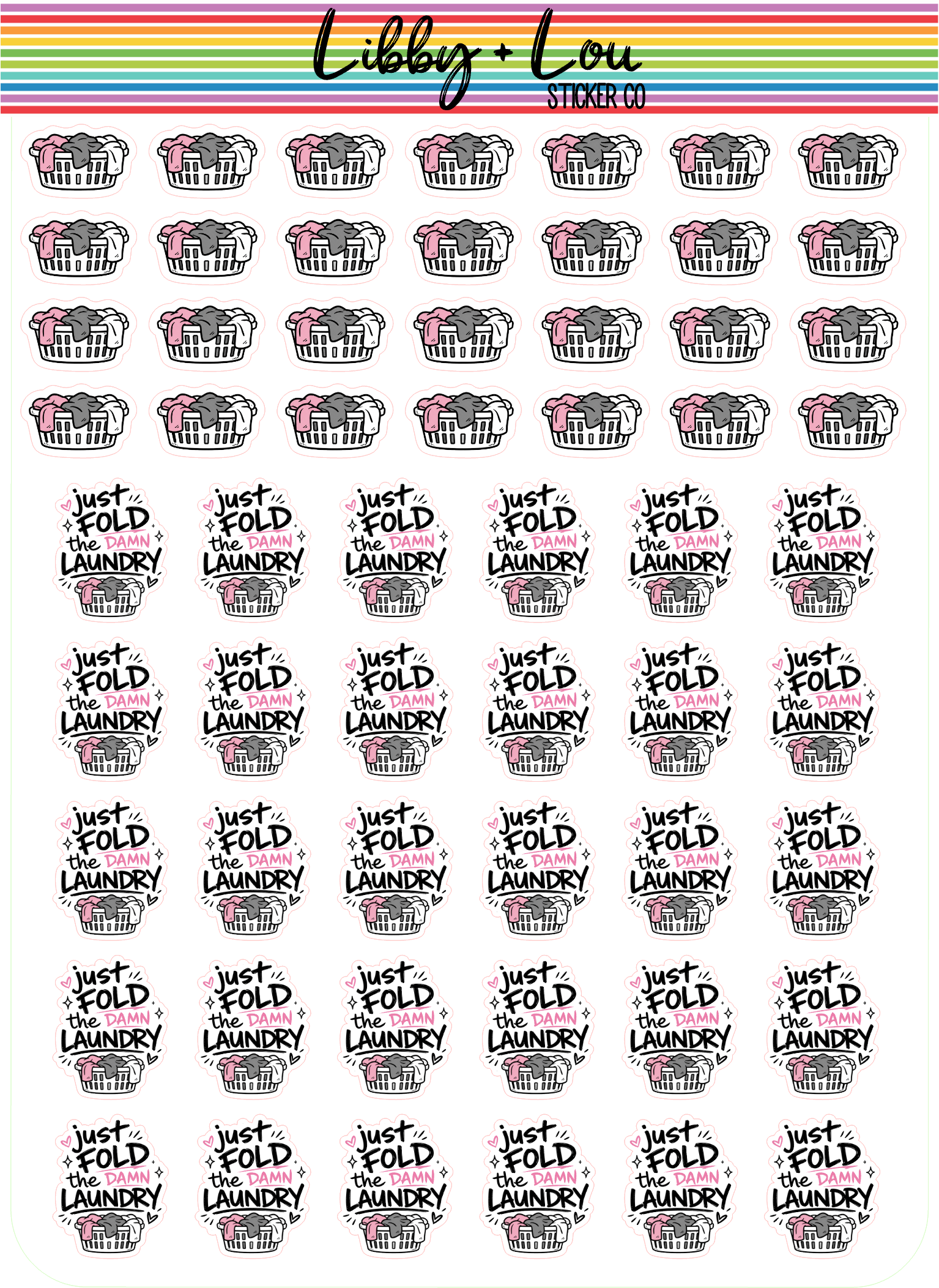 Fold the Damn Laundry Planner Stickers | Funny Chore Reminder Stickers