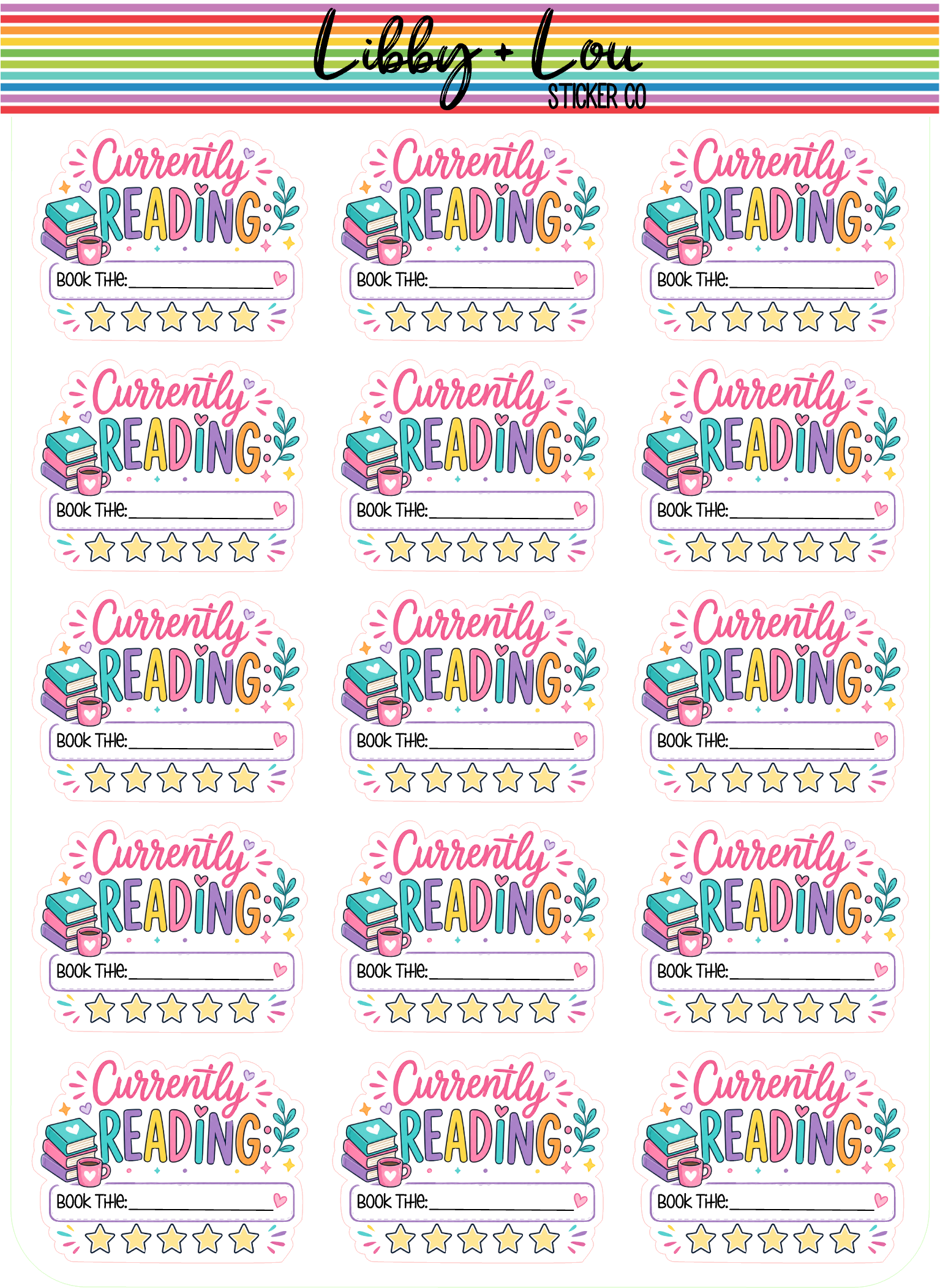 Currently Reading Planner Stickers | Book Tracker Reading Stickers