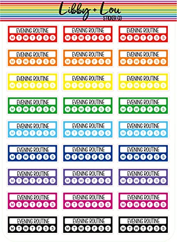 Habit Tracker Evening Routine Planner Sticker | Libby and Lou Sticker Co