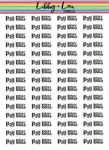 Pay Bills Script Planner Sticker | Libby and Lou Sticker Co