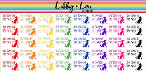 Walk The Dog Planner Sticker | Libby and Lou Sticker Co (Rainbow)