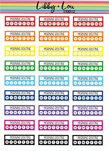 Habit Tracker Morning Routine Planner Sticker | Libby and Lou Sticker Co
