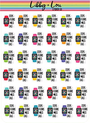 Fitness Watch Stats Planner Sticker | Libby and Lou Sticker Co