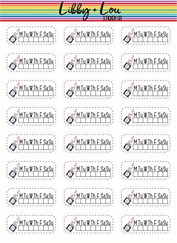 Vitamin Habit Tracker Planner Sticker | Libby and Lou Sticker Co