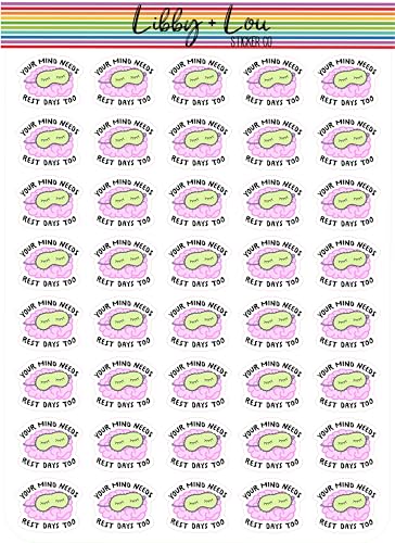 Your Mind Needs Rest Too Planner Sticker | Libby and Lou Sticker Co