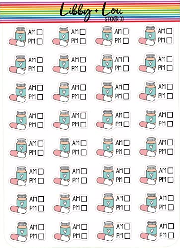 Medicine Tracker Planner Sticker | Libby and Lou Sticker Co