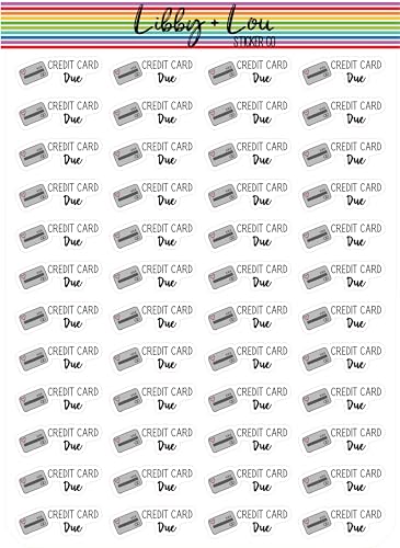Credit Card Due Planner Stickers | Libby and Lou Sticker Co