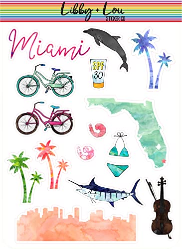 Miami Travel Planner Stickers | Libby and Lou Sticker Co
