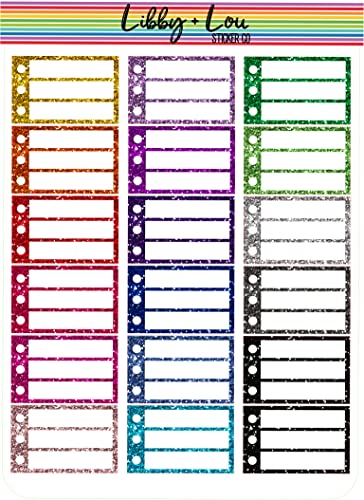 Glitter Half Box Checklist Planner Sticker | Erin Condren | Happy Planner | Agenda | Calendar