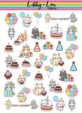 Birthday Cat Decorative Planner Sticker | Libby and Lou Sticker Co