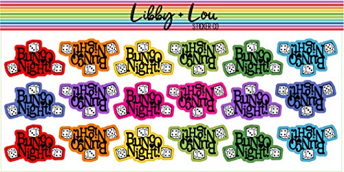 Bunco Game Night Planner Sticker | Libby and Lou Sticker Co