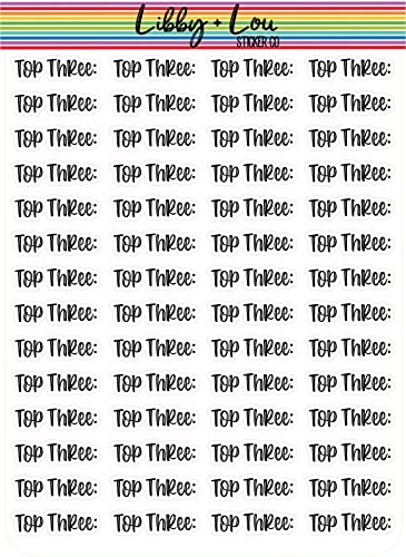 Top Three Planner Sticker | Libby and Lou Sticker Co