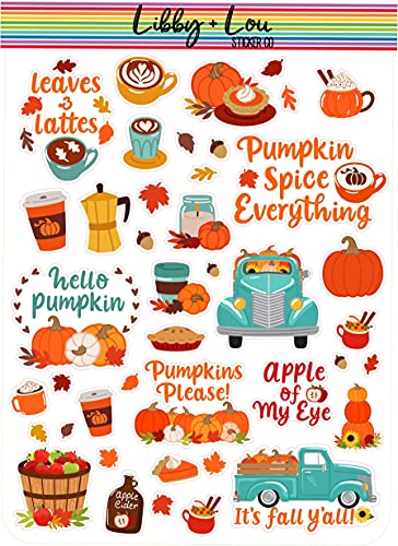 Fall Decorative Planner Sticker | Autumn | Libby and Lou Sticker Co
