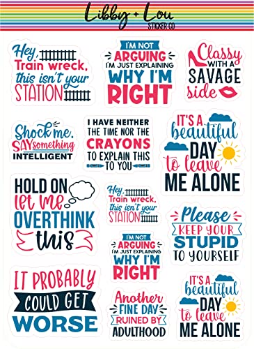 Sassy Quote Stickers | Libby and Lou Sticker Co