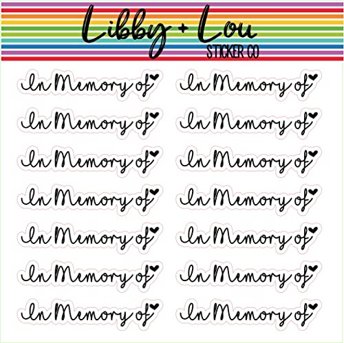 in Memory of | Memorial Planner Sticker | Libby and Lou Sticker Co