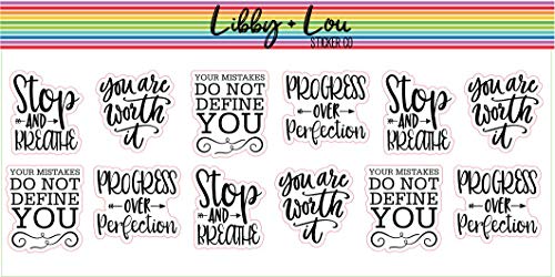 Stop and Breathe Planner Sticker | Mental Health Quotes | Libby and Lou Sticker Co