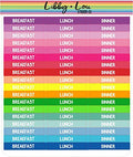 Rainbow Breakfast Lunch Dinner Meal Labels Planner Sticker | Libby and Lou Sticker Co