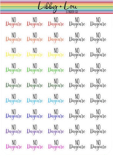 No Daycare Planner Stickers | Libby and Lou Sticker Co