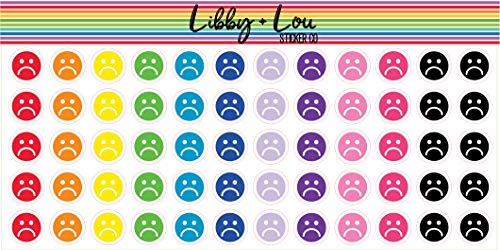 Sad Faces Planner Sticker | Frown Bad Day | Libby and Lou Sticker Co