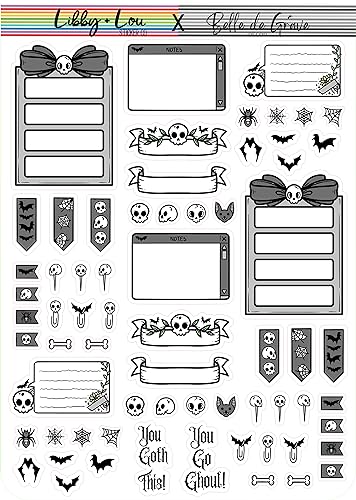Gothic Skulls Basics Planner Sticker | Libby and Lou Sticker Co