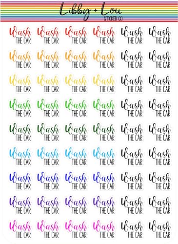 Wash the Car Planner Stickers | Libby and Lou Sticker Co